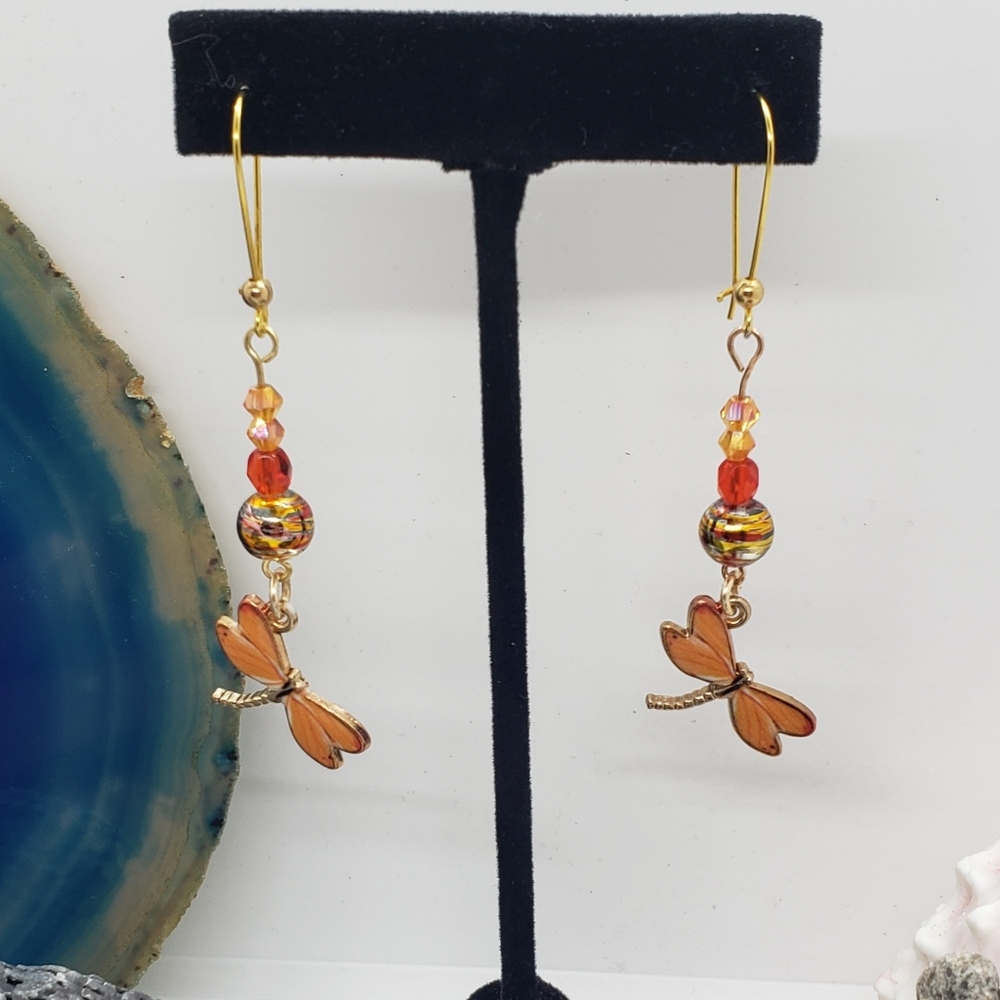 Crystal Dragonfly Earrings